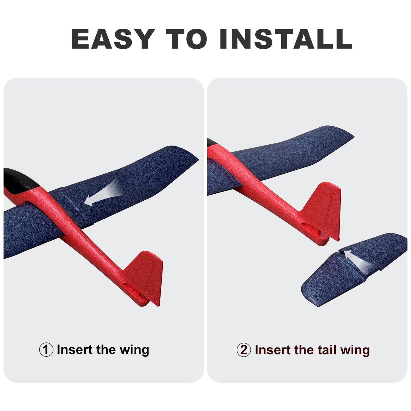 HAWK'S WORK 2 Pcs Foam Glider – 33.9 inch Large Outdoor Plane for STEM Play & RC Conversion
