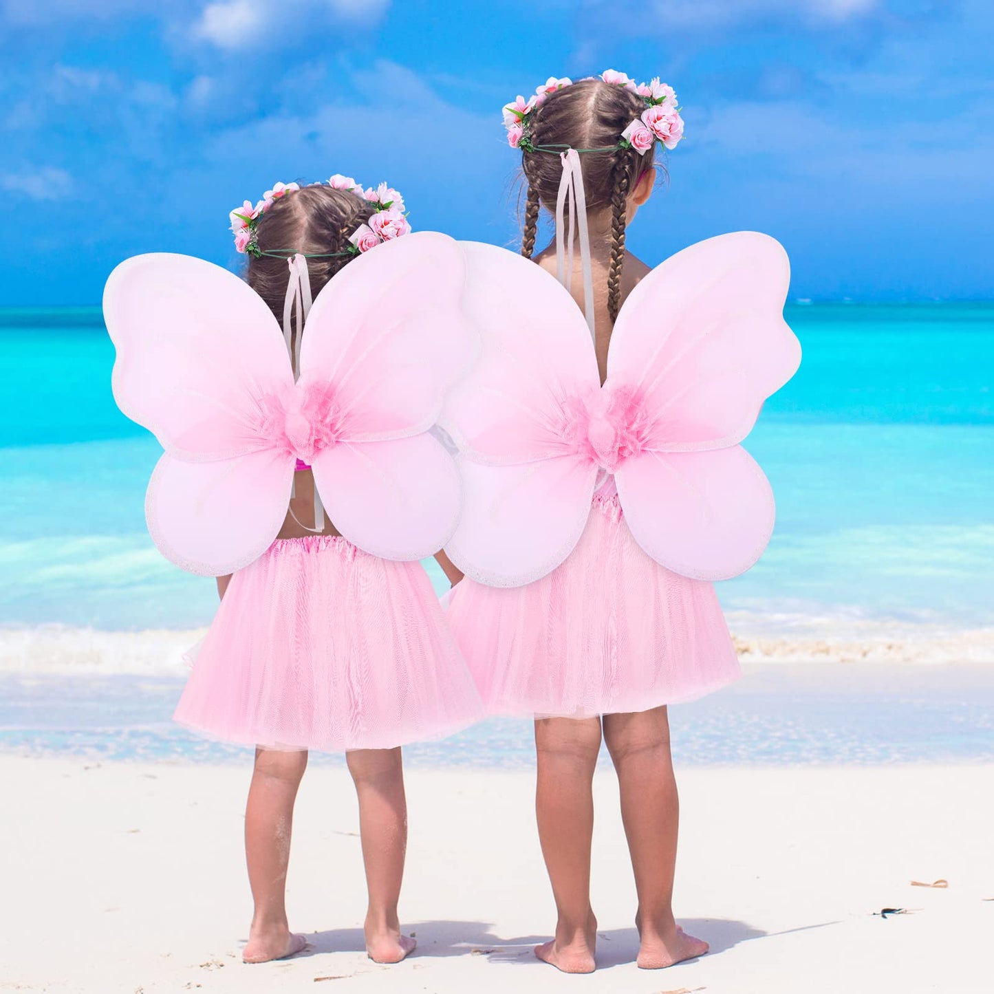 Haysandy Fairy Princess Costume Set for Girls 2-12 — Wings, Wand, Headband & Pink Tutu