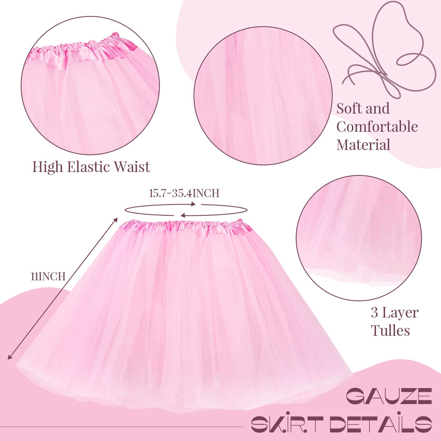 Haysandy Fairy Princess Costume Set for Girls 2-12 — Wings, Wand, Headband & Pink Tutu