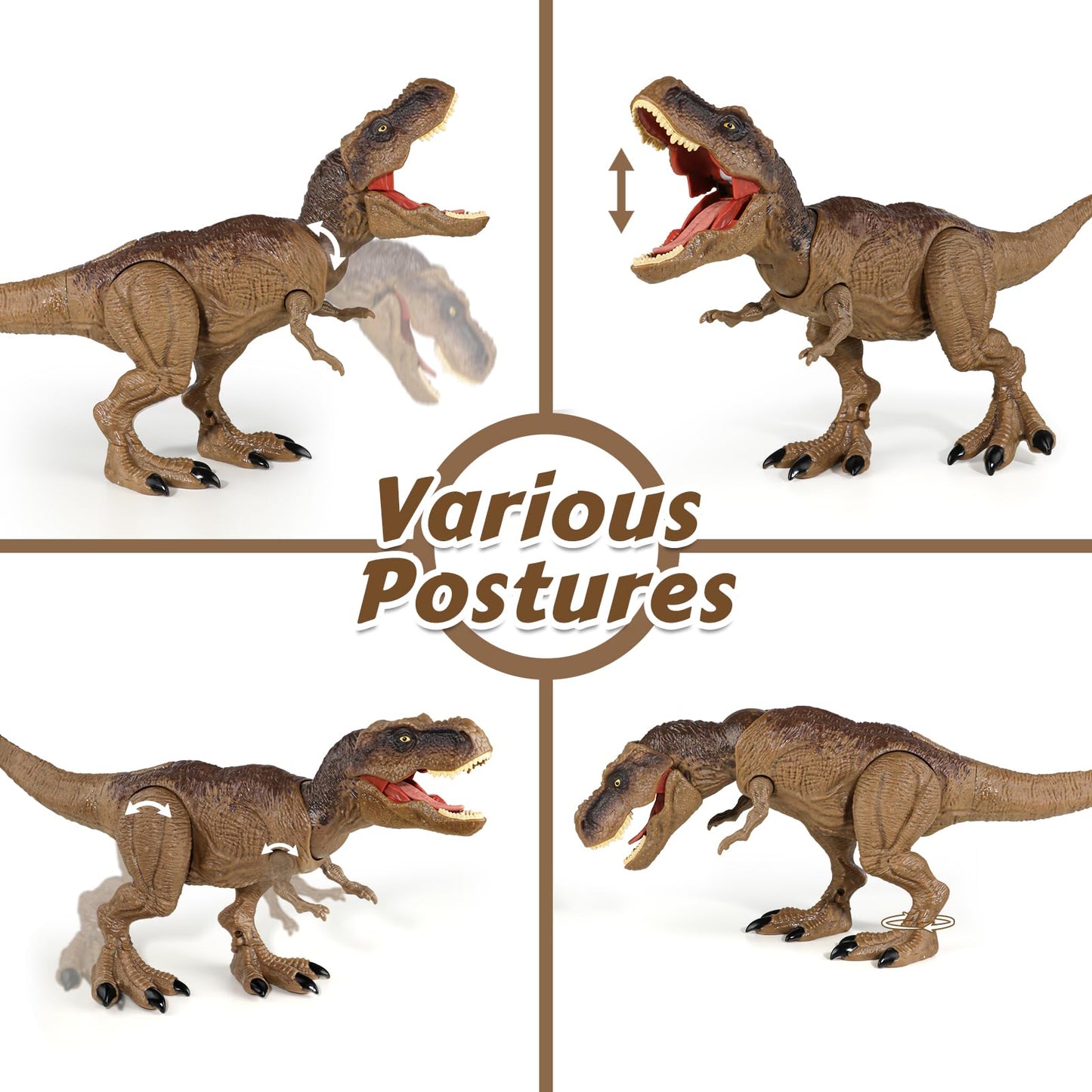 HAYXUN Jurassic T. Rex Action Figure – Interactive Dino Toy with Sound & Rampage (Ages 3–7)