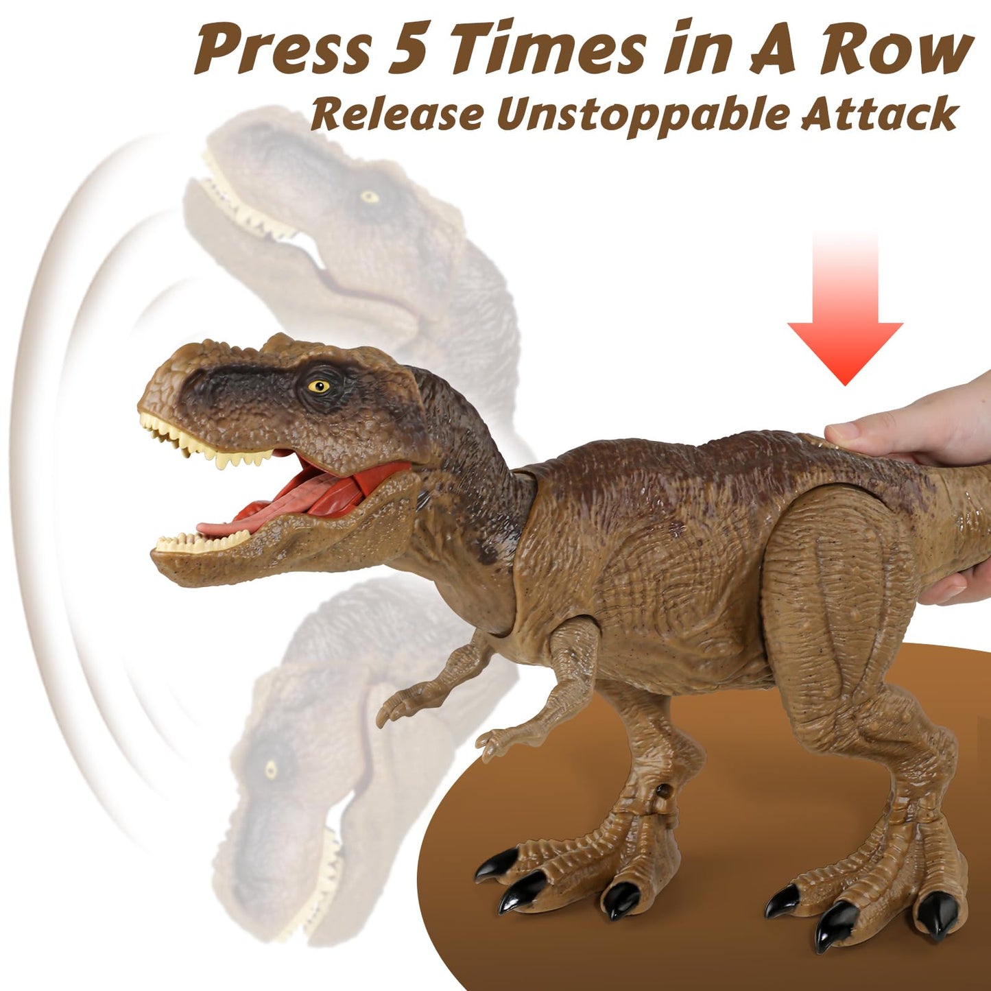 HAYXUN Jurassic T. Rex Action Figure – Interactive Dino Toy with Sound & Rampage (Ages 3–7)