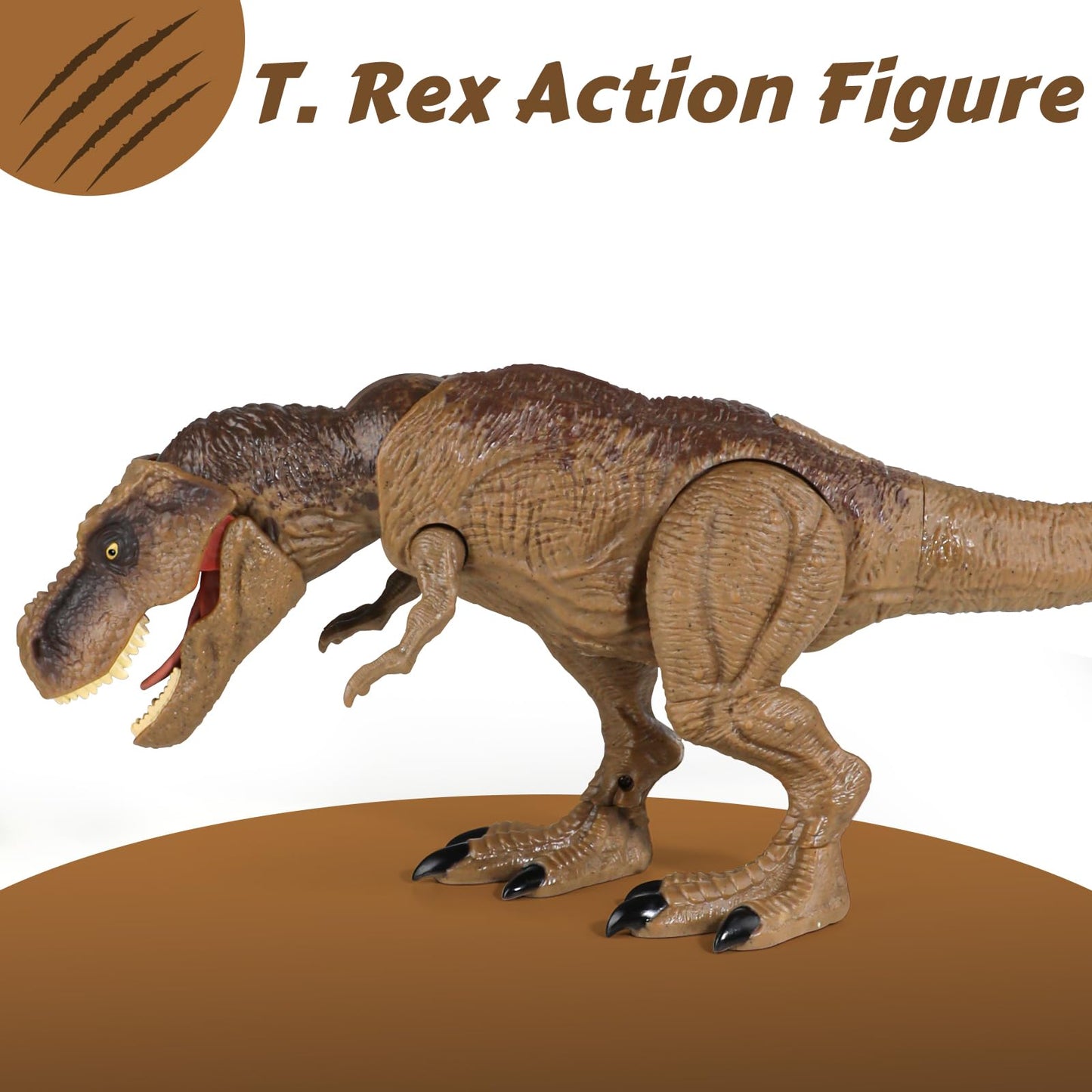 HAYXUN Jurassic T. Rex Action Figure – Interactive Dino Toy with Sound & Rampage (Ages 3–7)