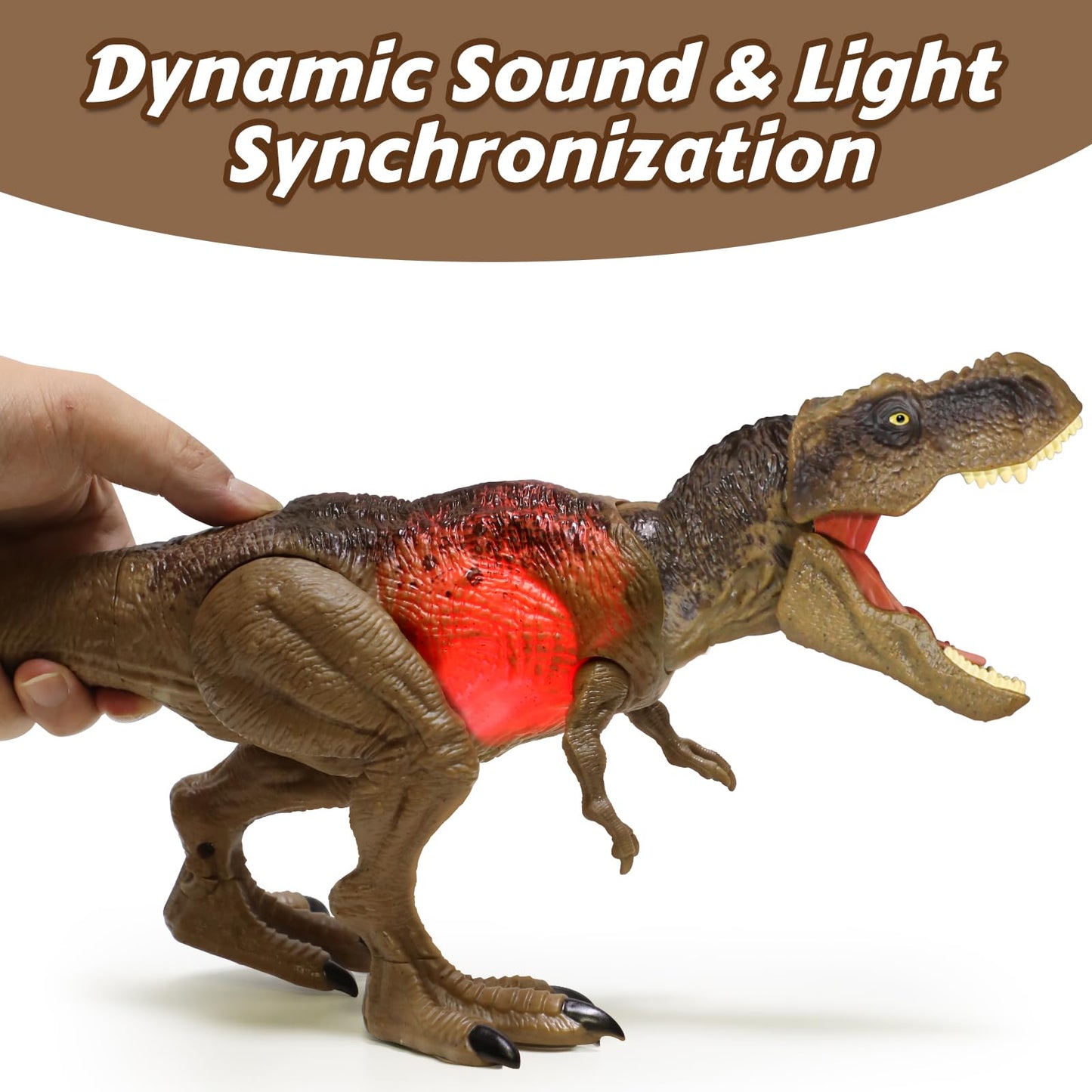 HAYXUN Jurassic T. Rex Action Figure – Interactive Dino Toy with Sound & Rampage (Ages 3–7)