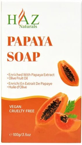 HAZ Papaya Soap Brightening & Dark Spot Correcting for Dull & Uneven Skin 100g/3.53 oz