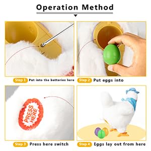 hbbhml Plush Electric Laying Egg Chicken Toy with Singing – Easter Fun for Kids