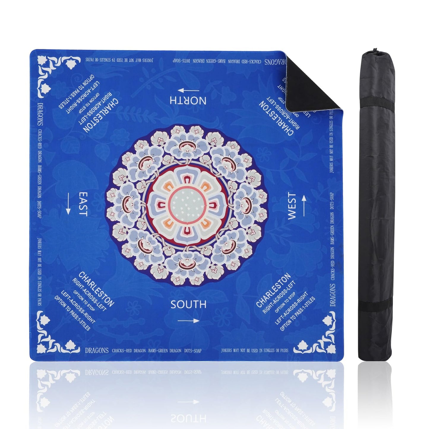 HBLEDOT Mahjong Mat 33” x 33” with Carry Bag – Anti-Slip & Noise-Reducing Table Mat for Mahjong & Board Games