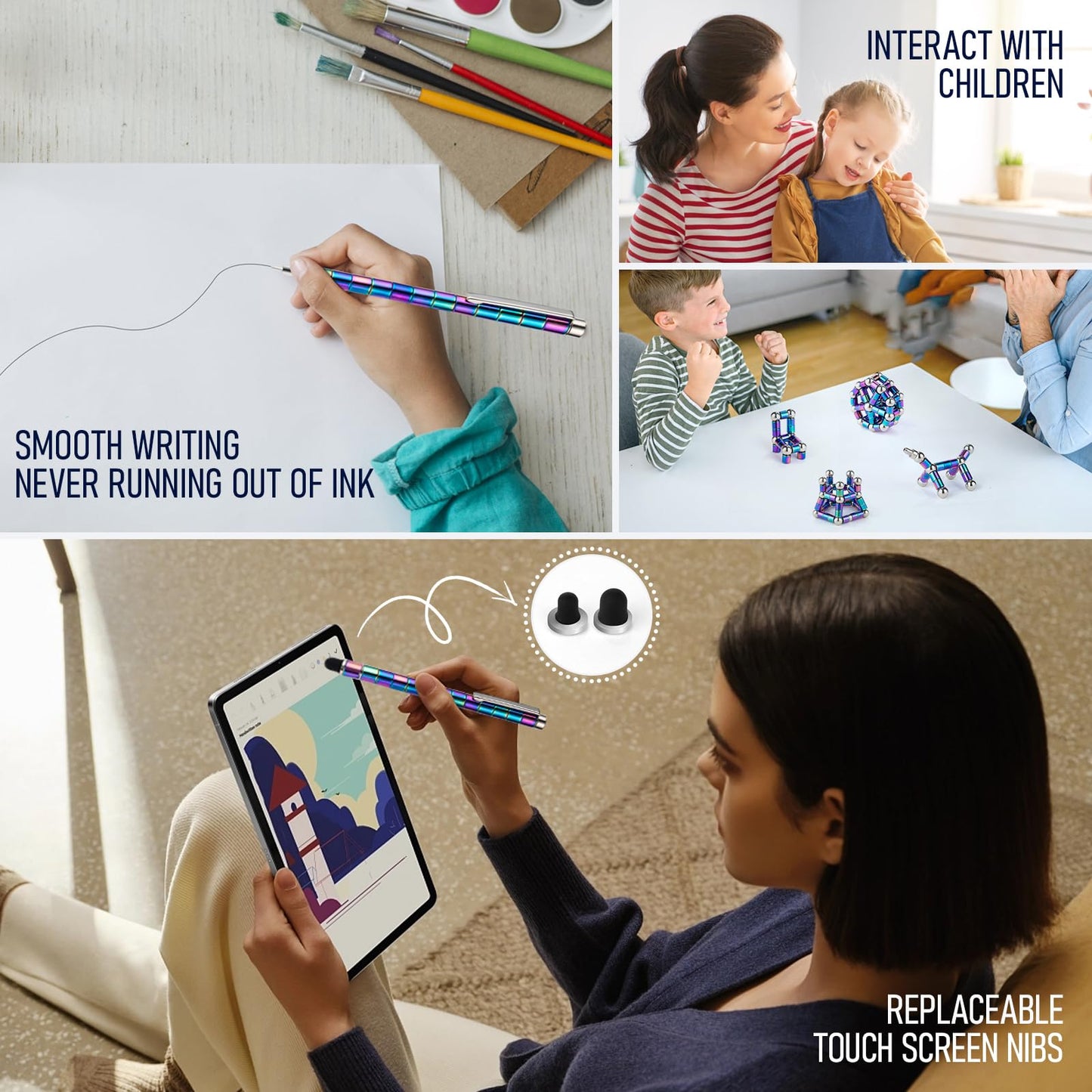 HBYLXTJ Color Fidget Pen – Magnetic Fidget Toy for Focus & Creative Breaks