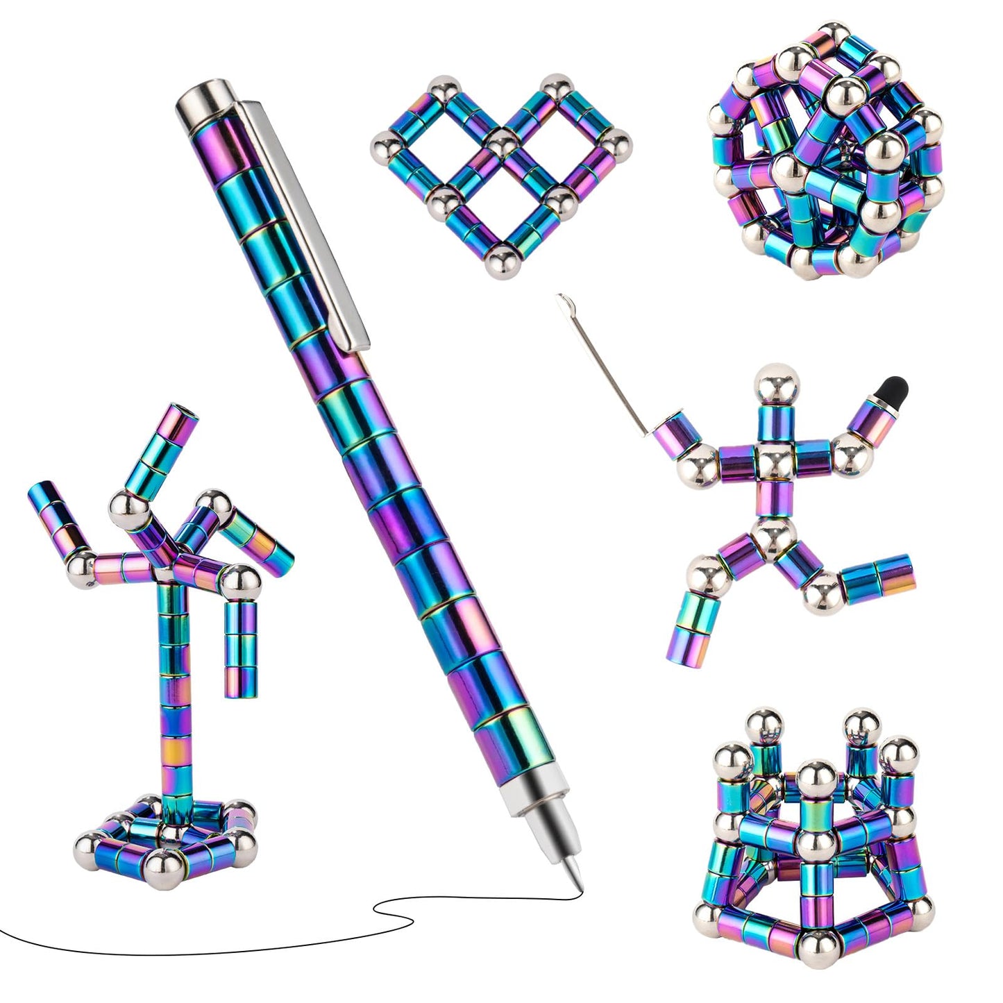 HBYLXTJ Color Fidget Pen – Magnetic Fidget Toy for Focus & Creative Breaks