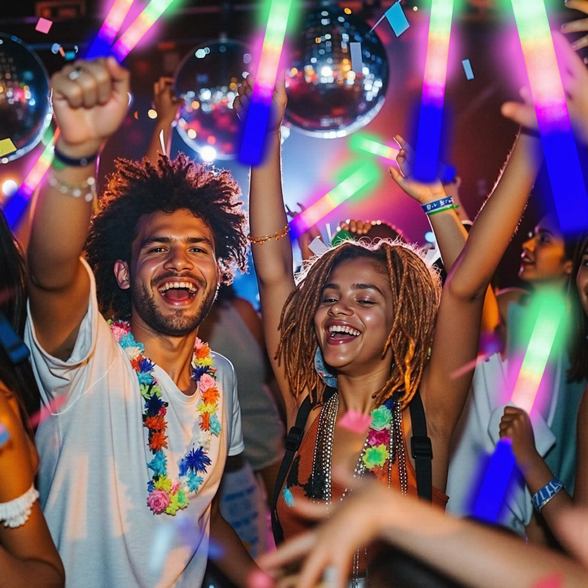 HBYLXTJ SVYIQ 12-Piece Foam Glow Sticks — 3-Mode LED Party Lights
