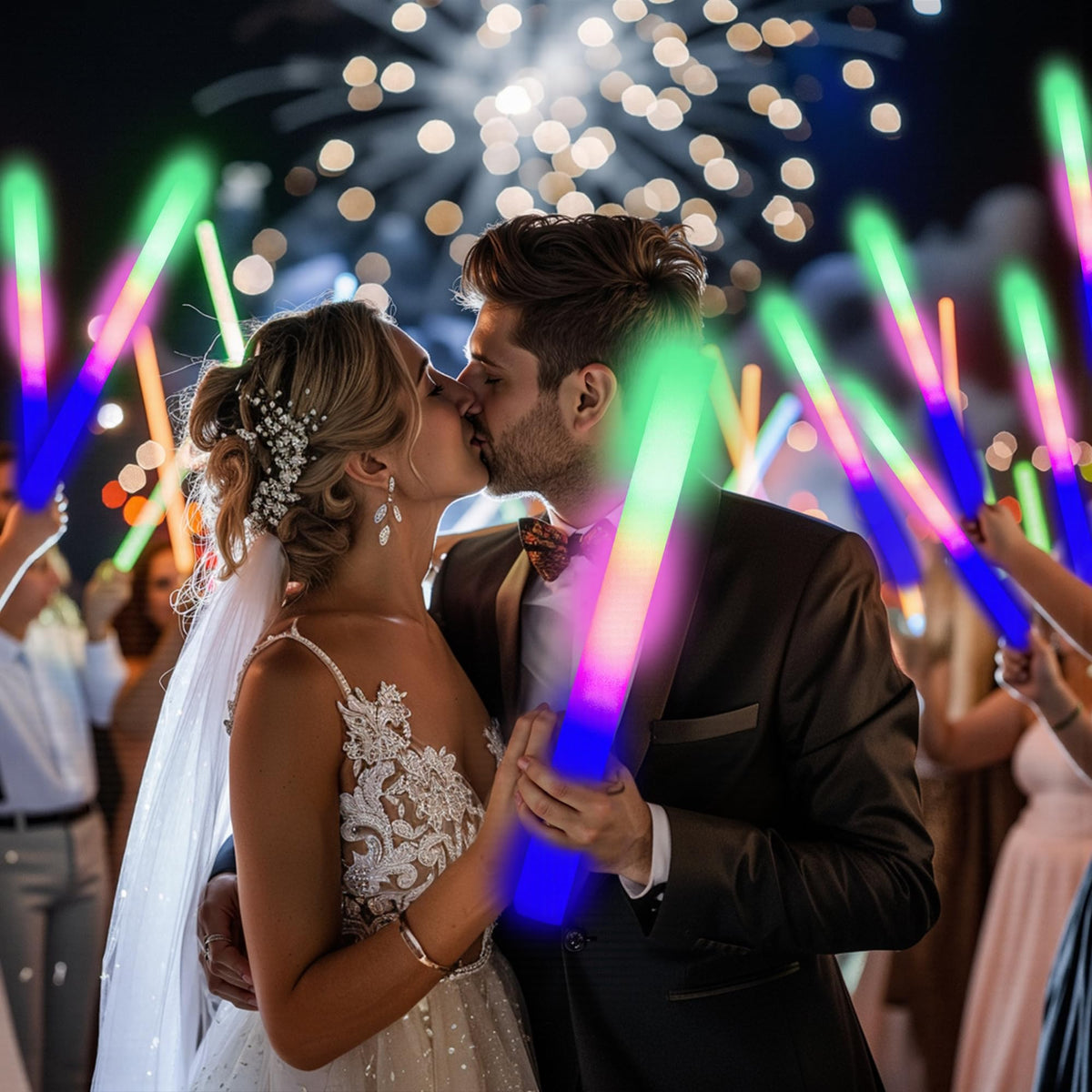 HBYLXTJ SVYIQ 12-Piece Foam Glow Sticks — 3-Mode LED Party Lights