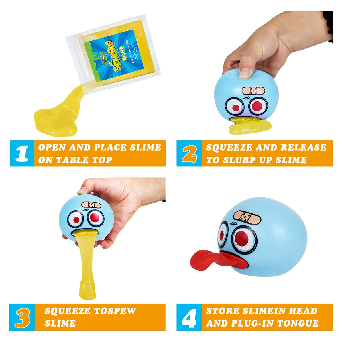HCengTriz 3.2-In Puking Egg Stress Ball — Prank Fidget Toy for Kids & Adults