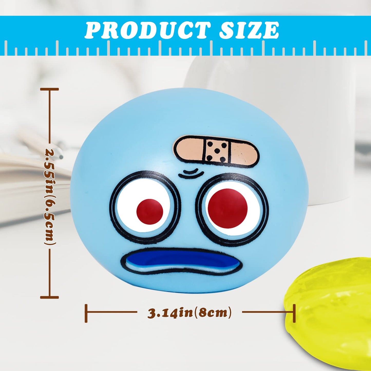 HCengTriz 3.2-In Puking Egg Stress Ball — Prank Fidget Toy for Kids & Adults