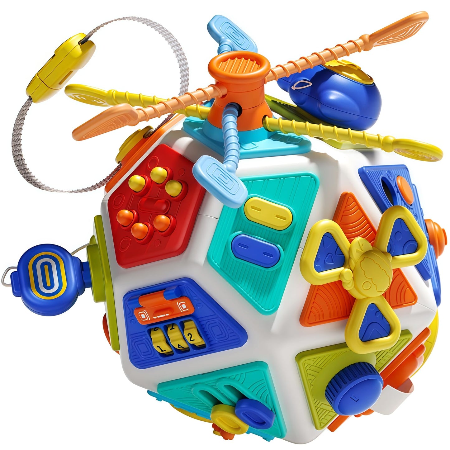 HCFJEH 22-in-1 Baby Busy Board Cube – Montessori Sensory Toy for Toddlers 1-3