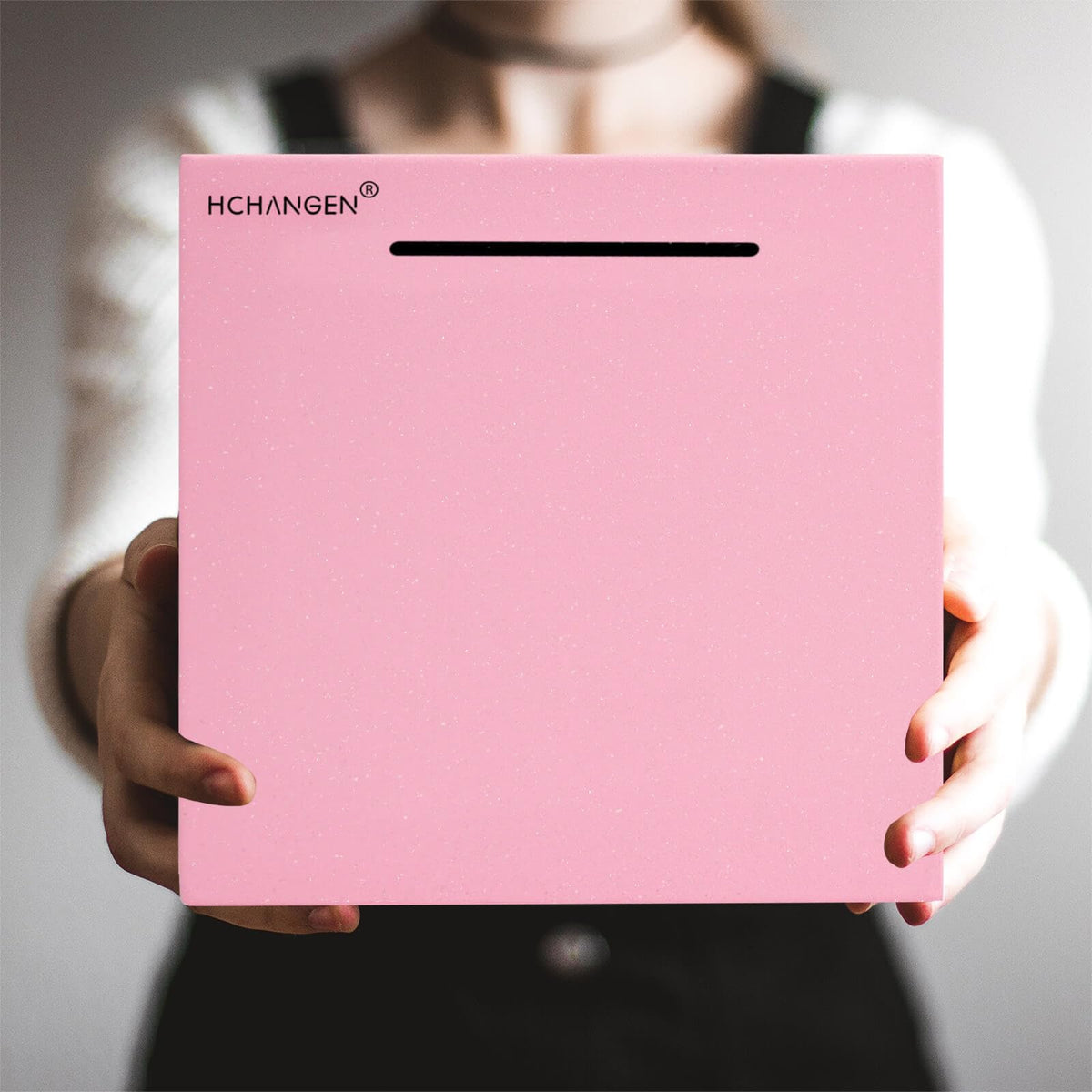 HCHANGEN Piggy Bank for Adults – Stainless Steel Money Box, Must Break to Open (Pink, 7.5in)