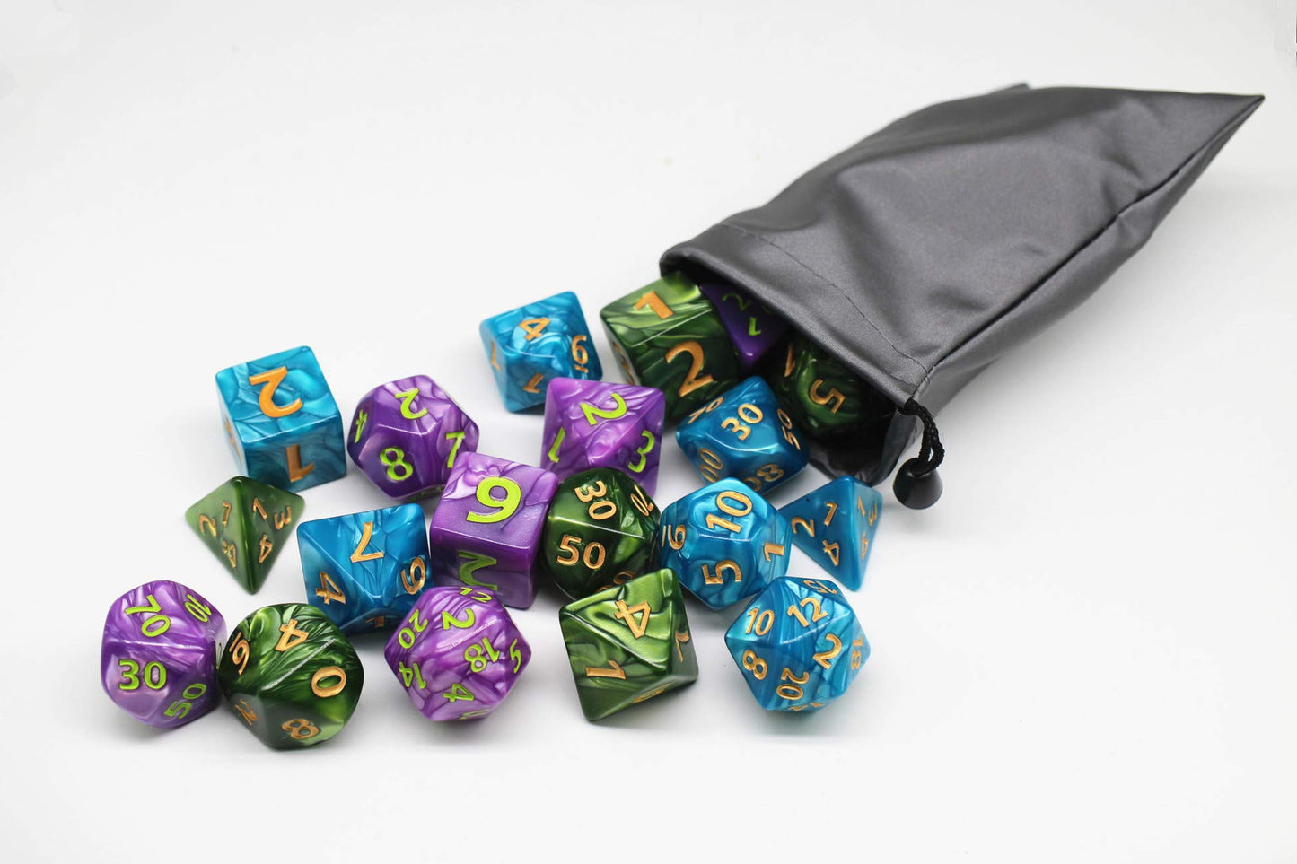 HD 3 Pack 25mm Giant DND Dice Set – Oversize Polyhedral Dice for D&D & RPGs (Blue/Green/Purple)