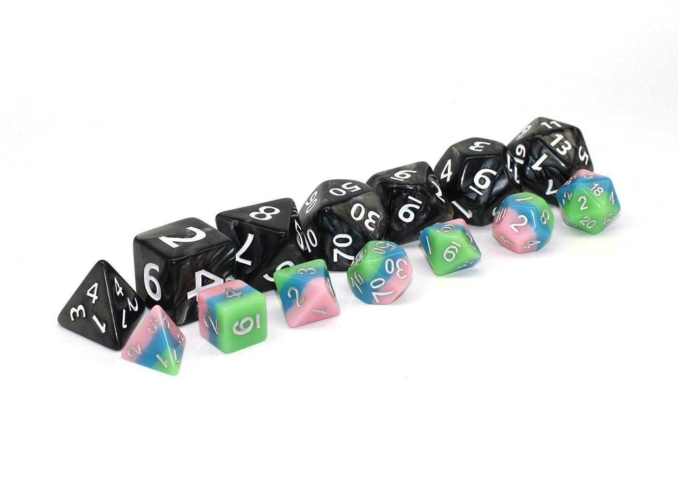 HD Giant Black 25mm D&D Dice Set – 7-Piece Polyhedral RPG Dice for D&D, Pathfinder, MTG