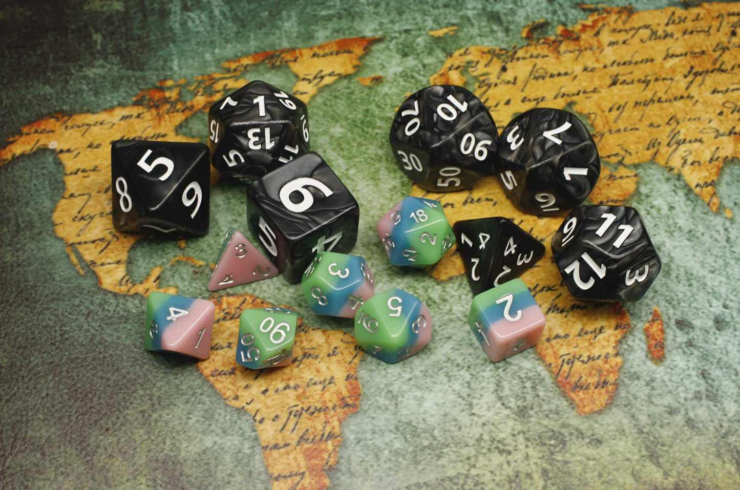 HD Giant Black 25mm D&D Dice Set – 7-Piece Polyhedral RPG Dice for D&D, Pathfinder, MTG