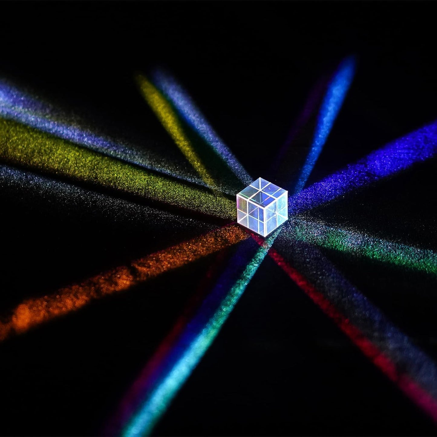 HDCRYSTALGIFTS Mini K9 Crystal Prism Cube – RGB Dispersion
