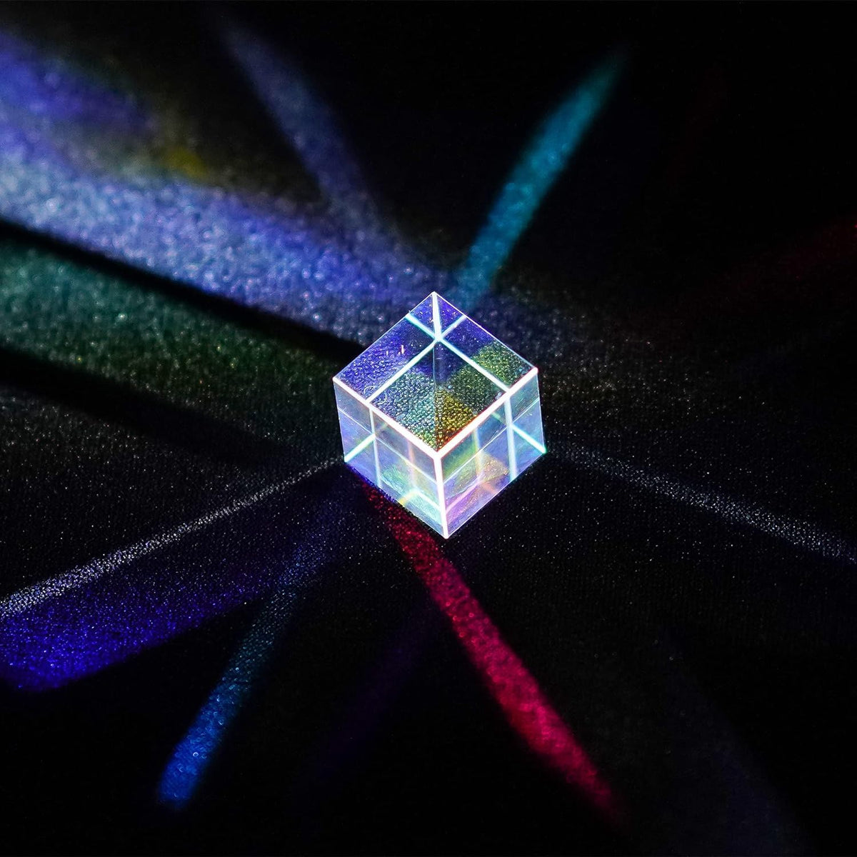 HDCRYSTALGIFTS Mini K9 Crystal Prism Cube – RGB Dispersion