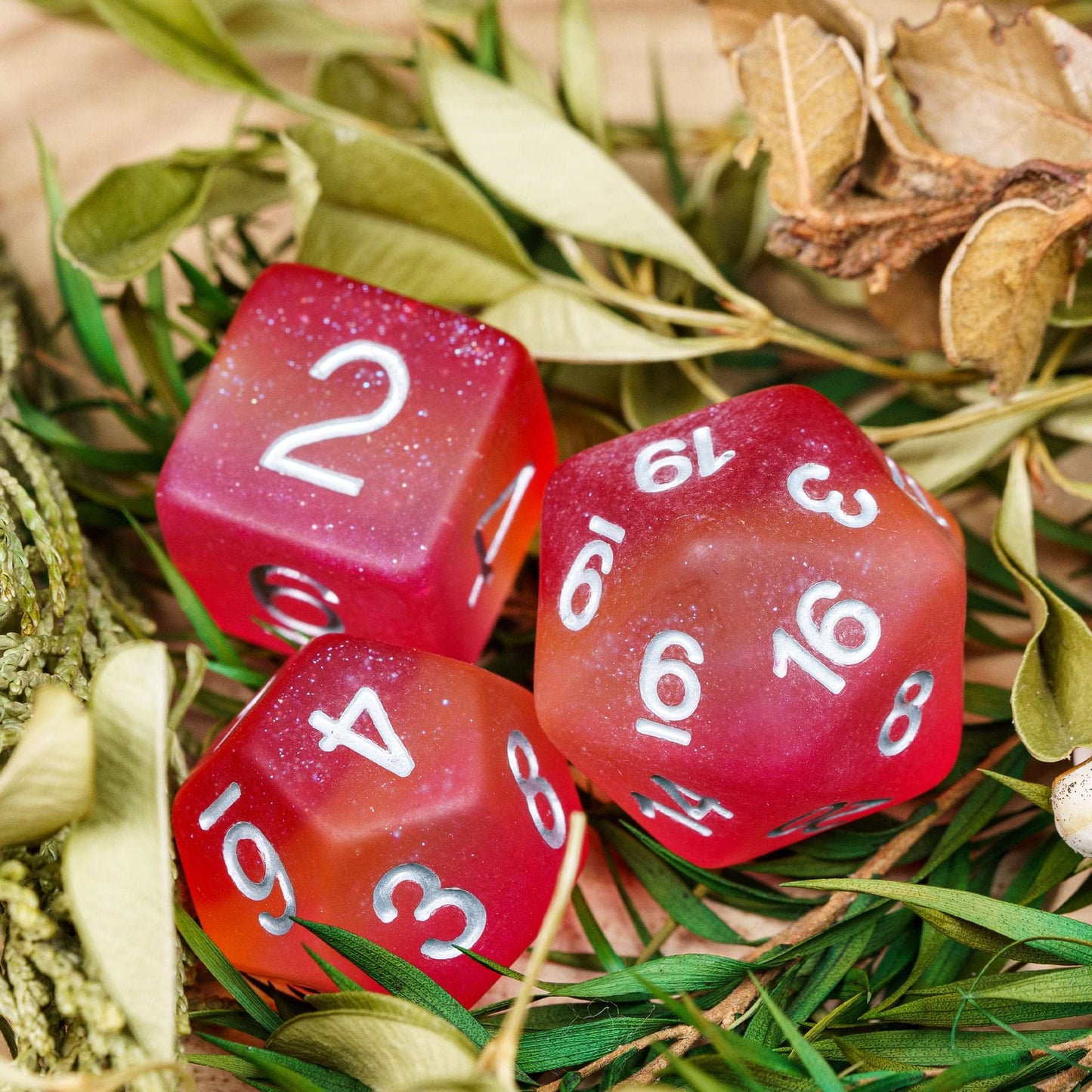 HDdais Lesbian-Pride 7PCS DND Dice Set | Resin Flag D&D Dice for RPGs