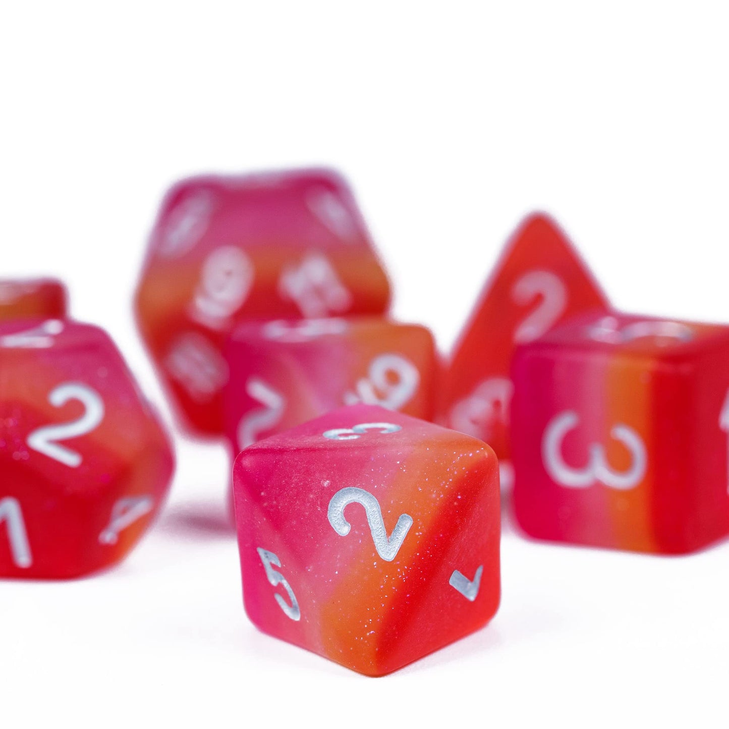 HDdais Lesbian-Pride 7PCS DND Dice Set | Resin Flag D&D Dice for RPGs