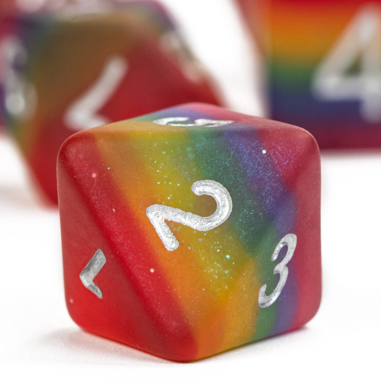 HDdais Rainbow-Pride DND Dice Set - 7-Piece Matte Polyhedral Dice for RPGs