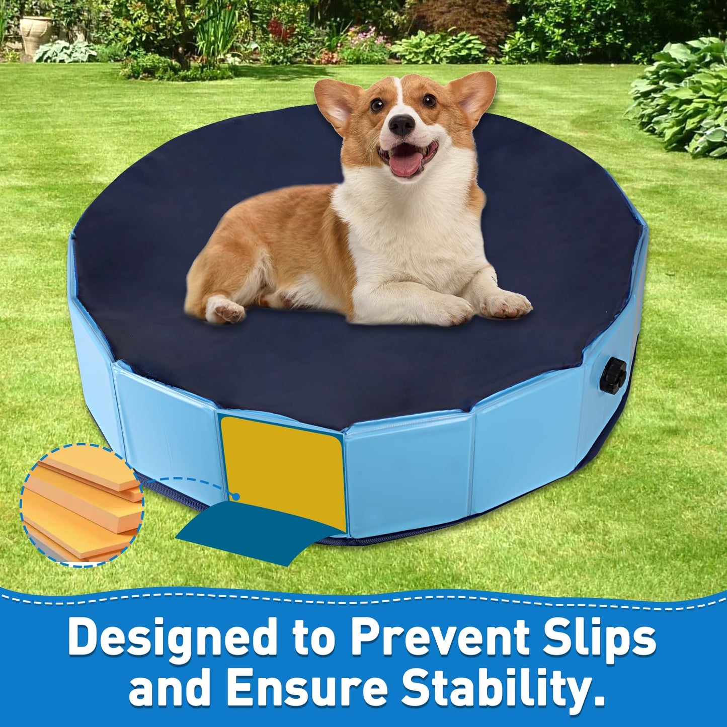 Hdnbsp Foldable Duck Pool – Portable, Collapsible Hard Plastic Duck Pond for Pets