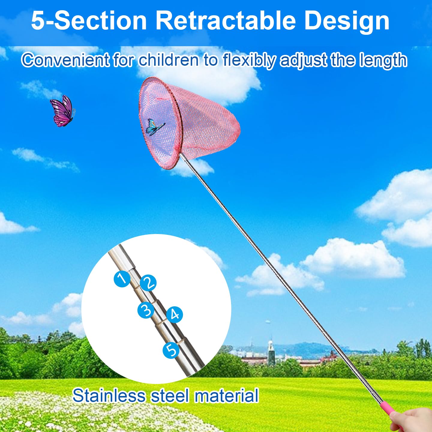 HDongany Outdoor Telescopic Bug-Catching Nets (2 Pack) – Kids Nature Exploration