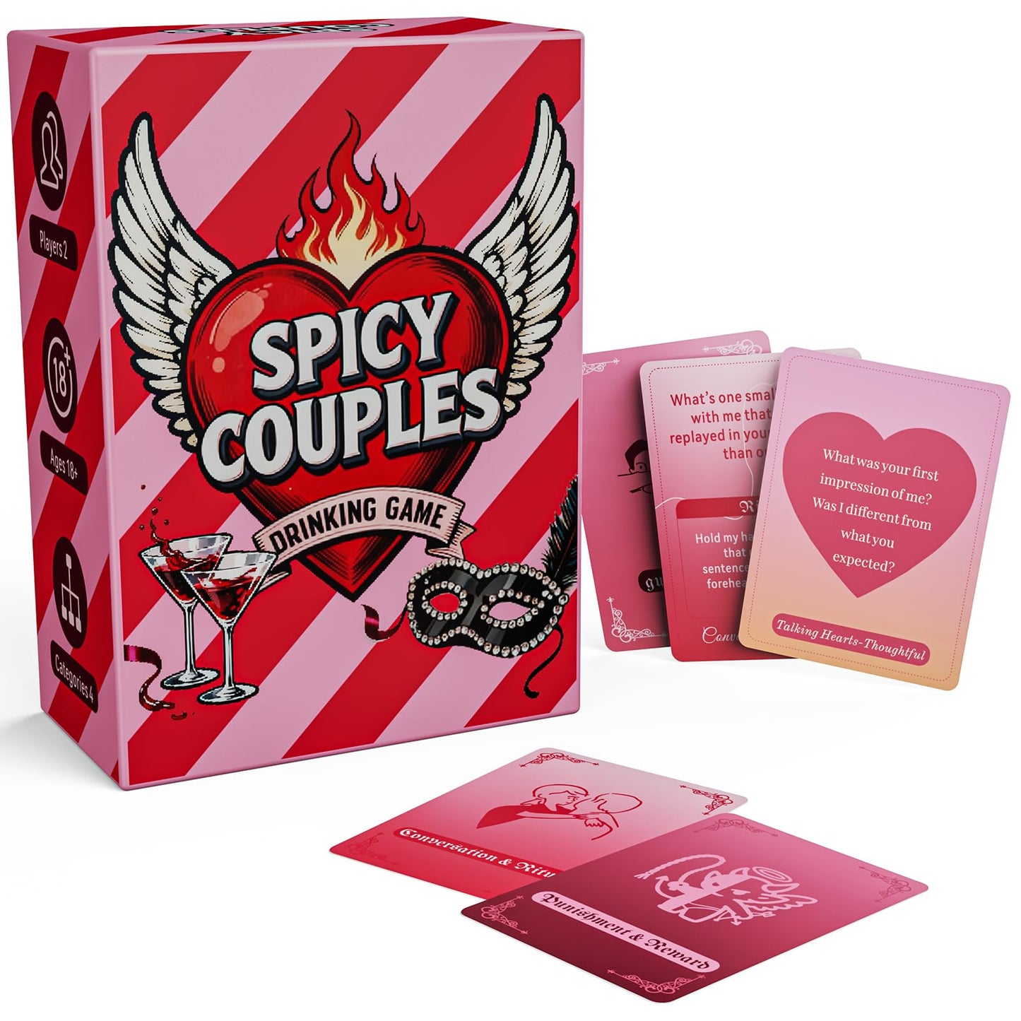 HDWHDW Valentines Day Card Game for Couples – 98 Prompts for Him & Her