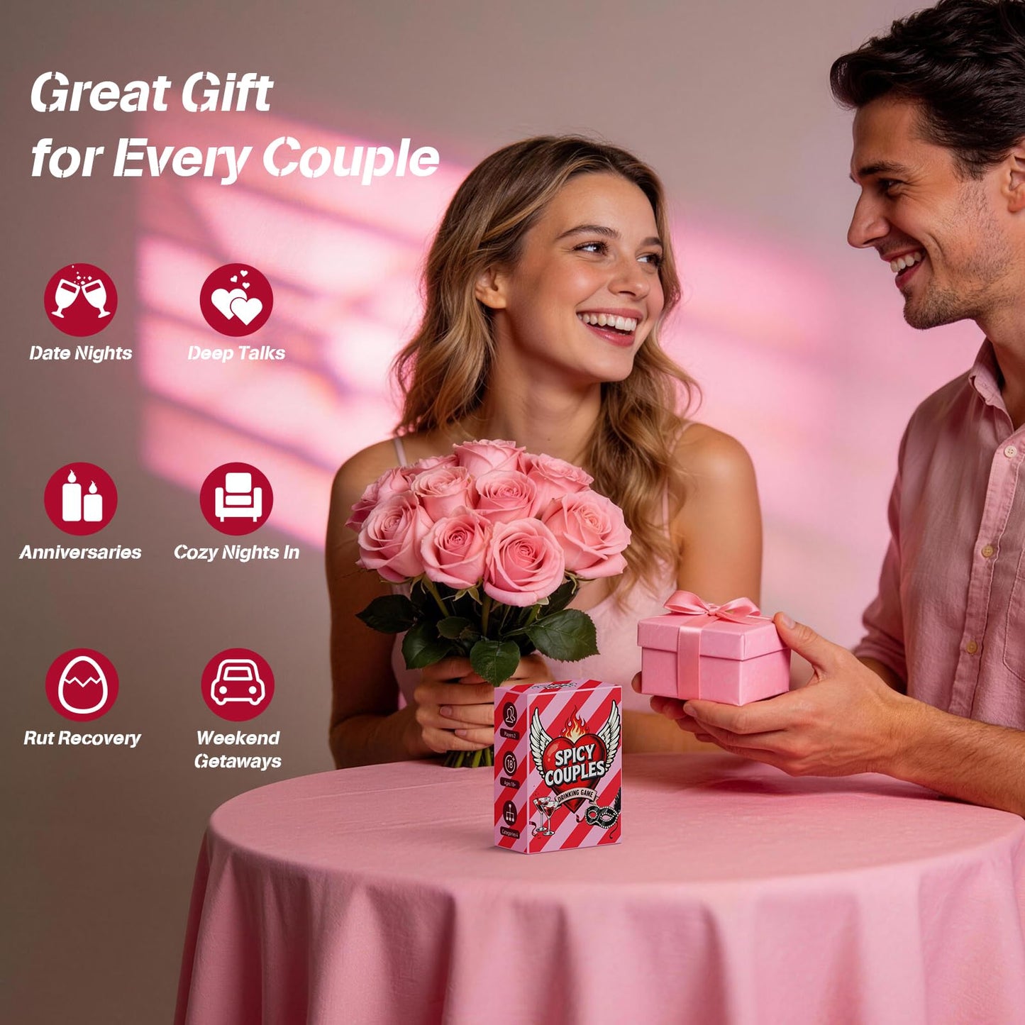 HDWHDW Valentines Day Card Game for Couples – 98 Prompts for Him & Her