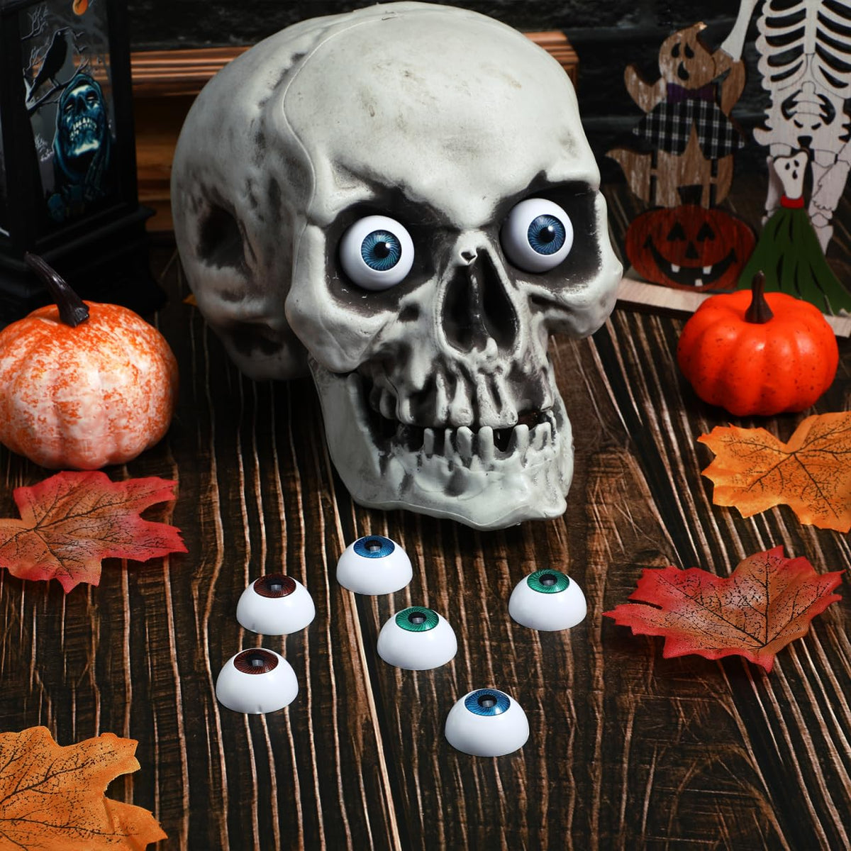Healifty 8 Pieces Halloween Eyeballs - Acrylic Realistic Eyeballs for Props, Masks & Cosplay