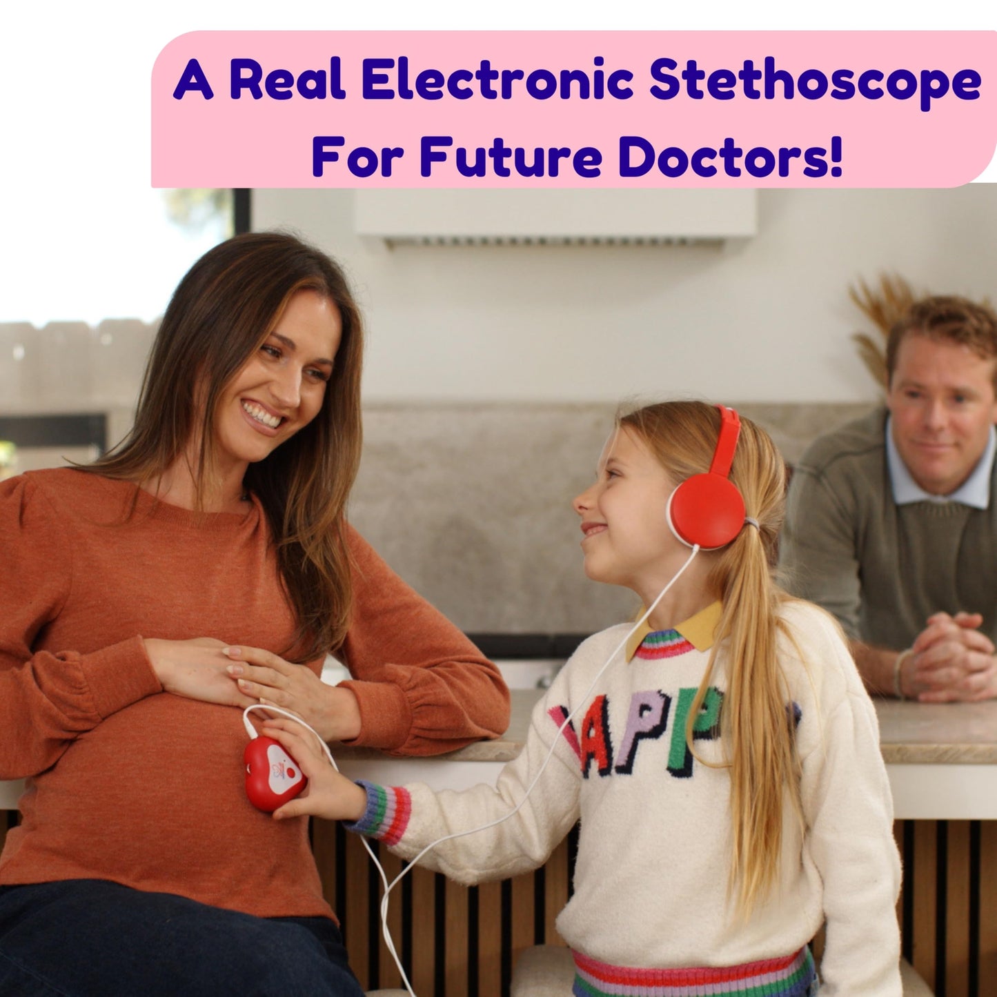 Heartbeats Electronic Stethoscope Toy – LED Display, 10x Amplification, STEM Learning for Kids 4+