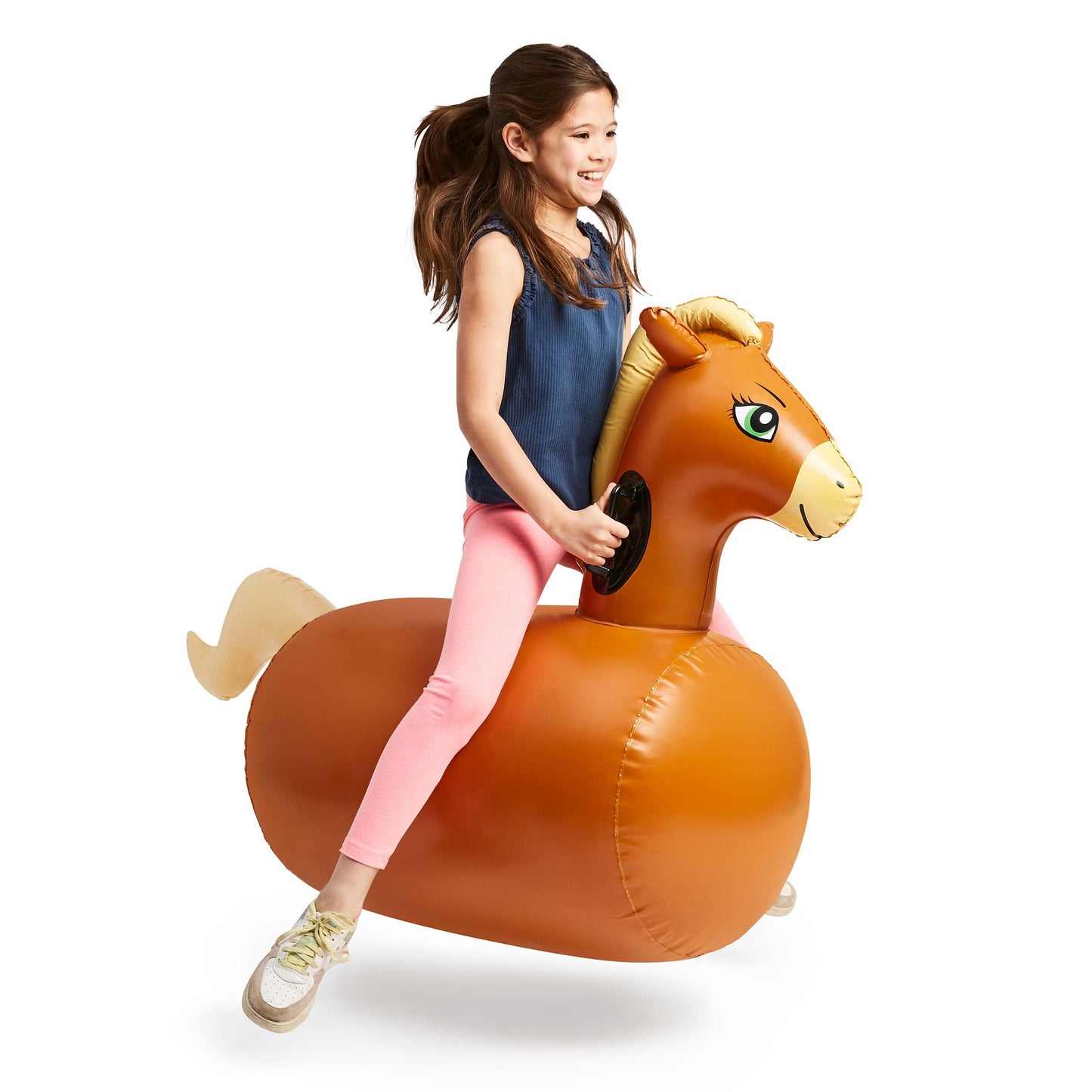 HearthSong Hop N Go Inflatable Horse – Kids’ Outdoor Riding Bouncy Toy (Ages 5+)