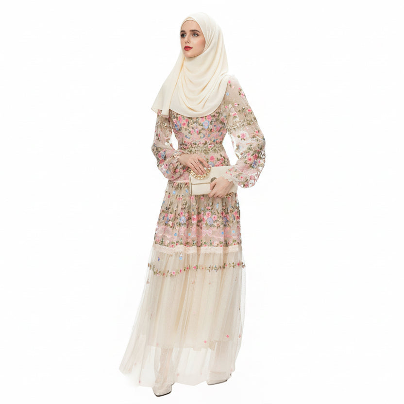 Heavy Embroidery Mesh Swing Dress, Eid Dress, Eid Outfit