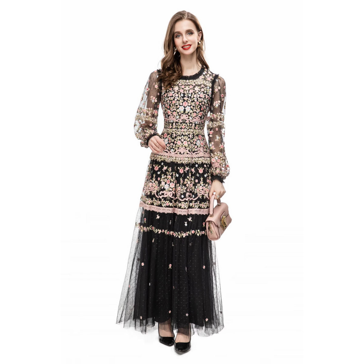 Heavy Embroidery Mesh Swing Dress, Eid Dress, Eid Outfit