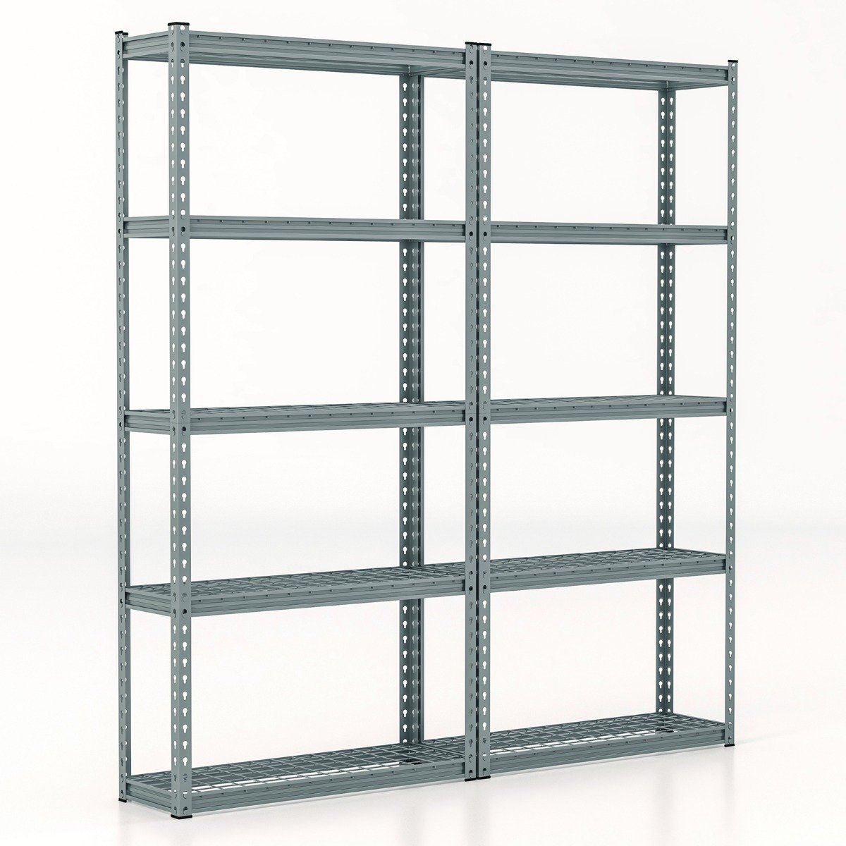 5-Tier Metal Shelving Unit with Anti-slip Foot Pad for Warehouse Kitchen-Black