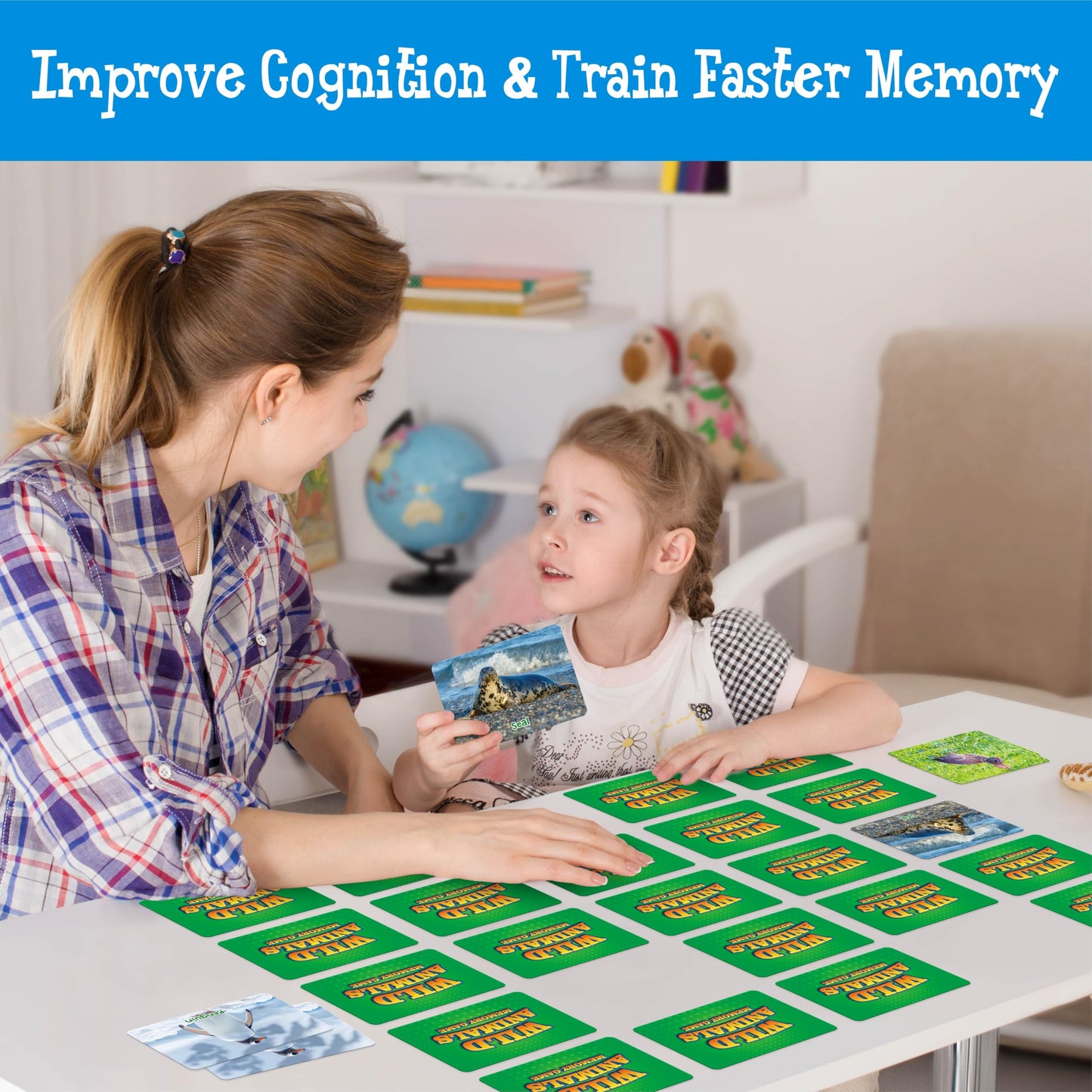 Hebayy Wild Animal Matching Game – 80 Realistic Cards for Toddlers & Preschoolers