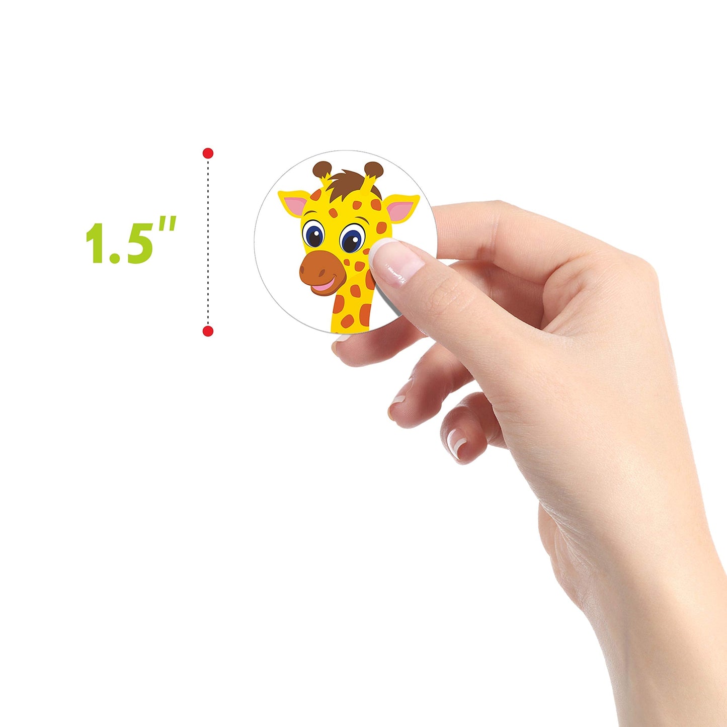 Hebayy 600 Round Animal Stickers – 16 Designs, Perforated Rolls, 1.5 Inch Diameter