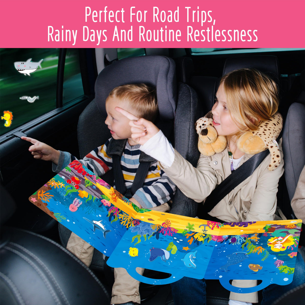 Hebayy Reusable Jelly Sticker Book — 36 Marine Animals Gel Clings for Toddlers