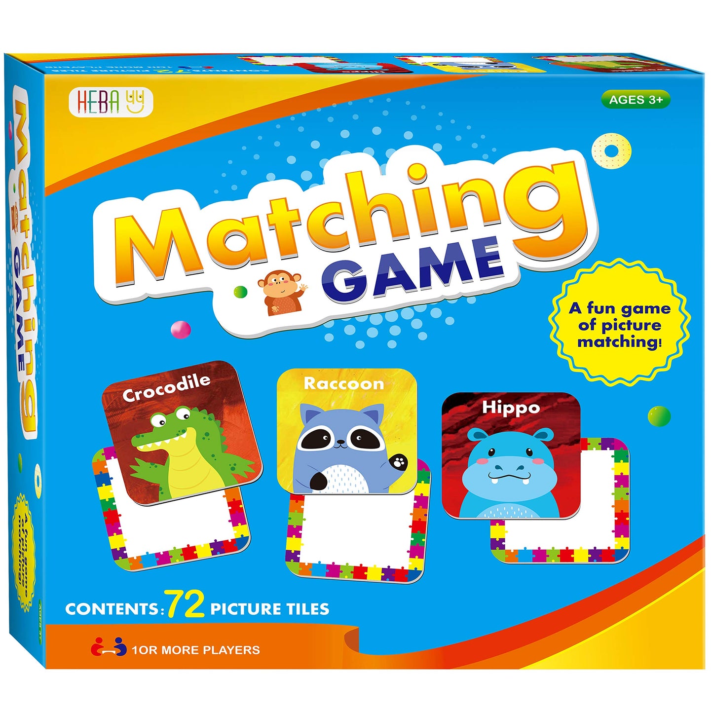 Hebayy 36 Pair Animals Matching Game Cards – Erasable Flash Cards for Kids (72 pcs, 2x2 inches)