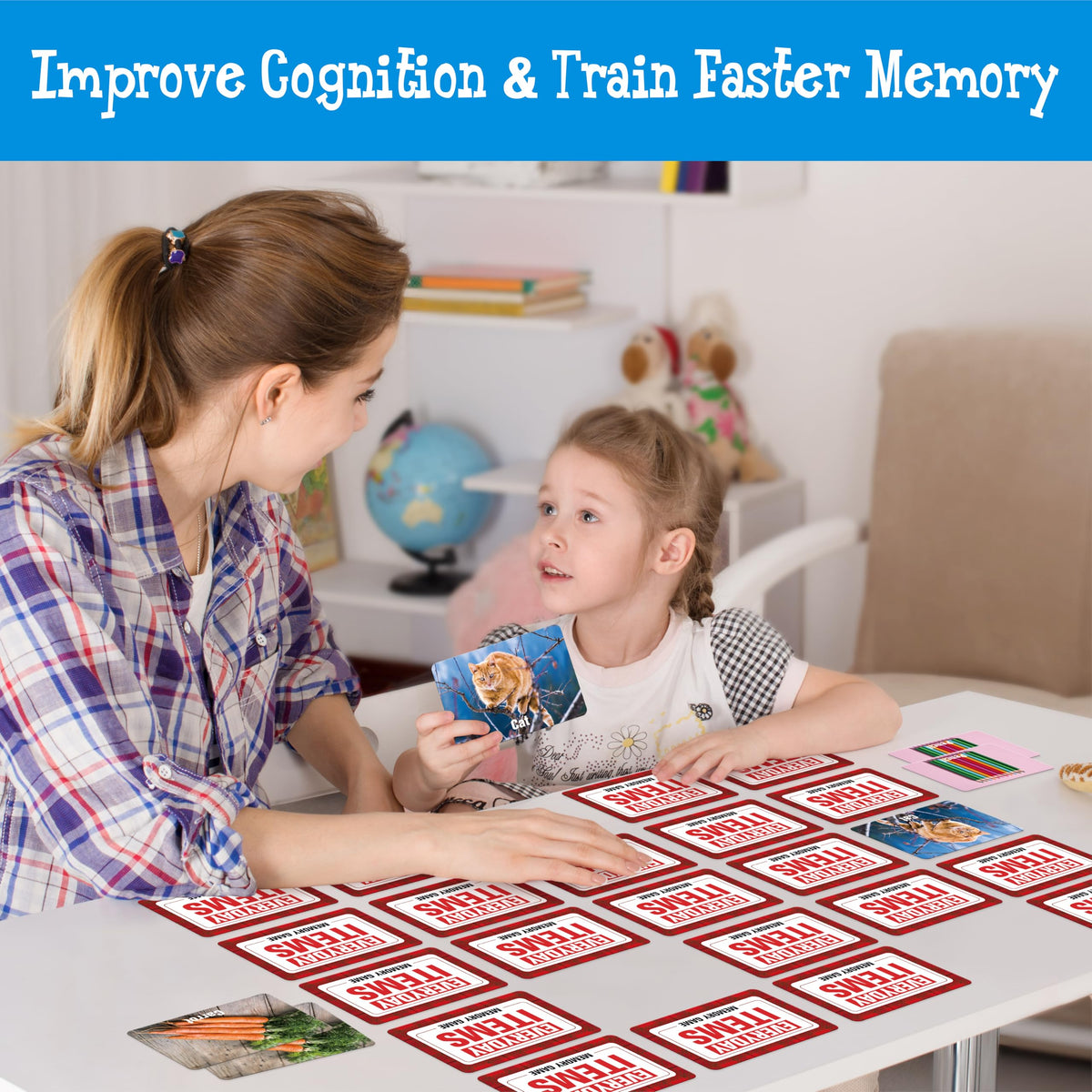Hebayy 80 Pcs Daily Items Matching Game – 40 Pairs Memory Cards for Kids 3+ | Educational Matching Toy