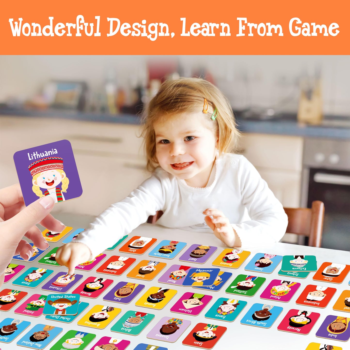 Hebayy 72 PCS Memory Matching Game – 36 Pairs of Faces for Preschool Learning
