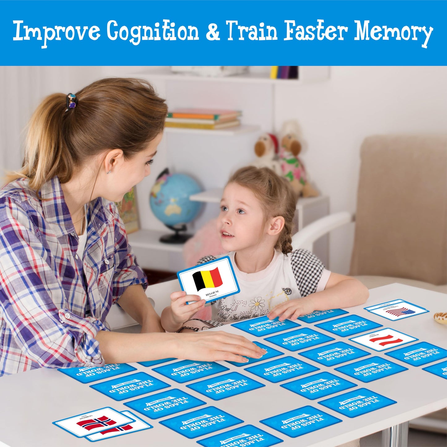 Hebayy 80-Piece Flags of the World Matching Game – Educational Memory & Geography Toy for Kids 3+