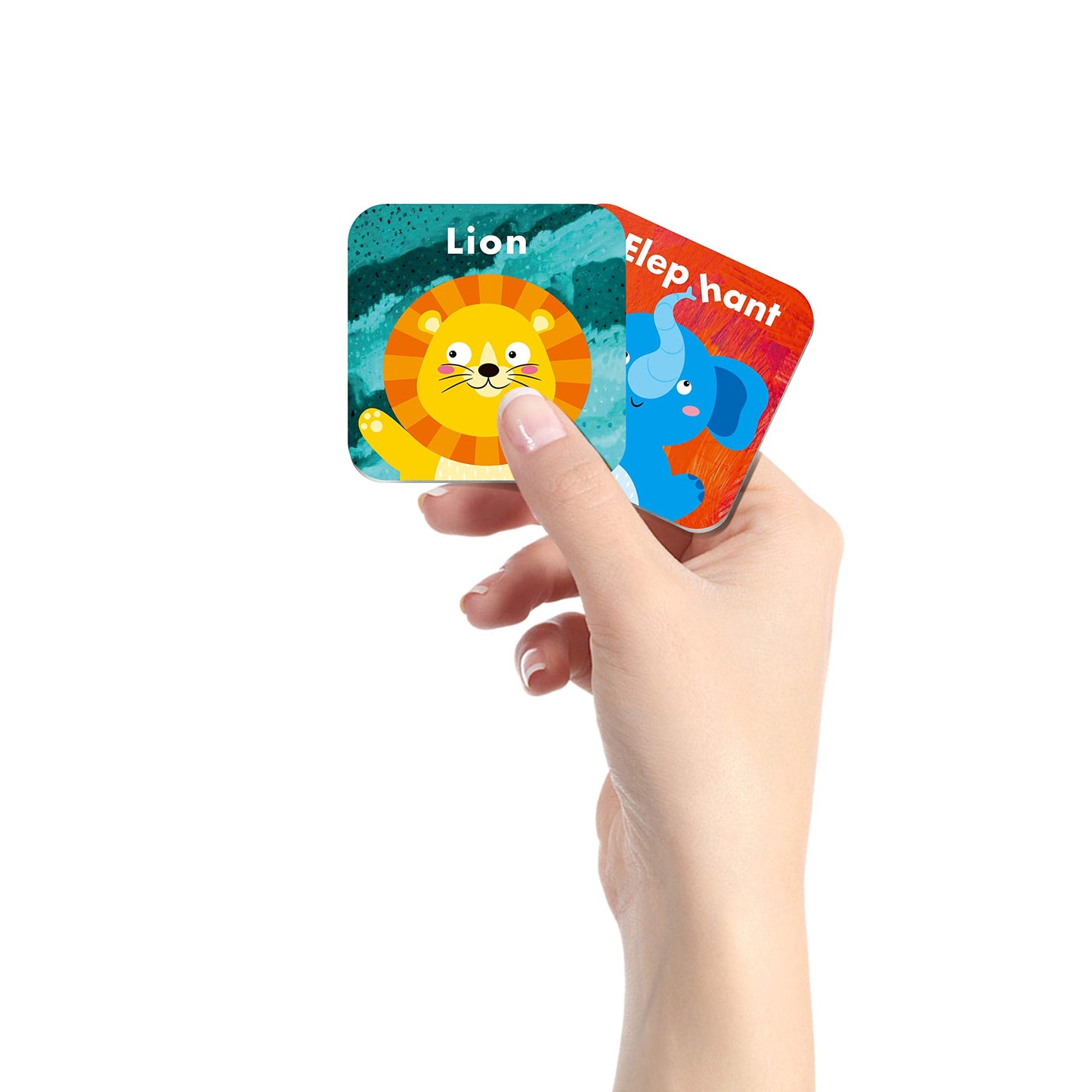 Hebayy 36 Pair Animals Matching Game Cards – Erasable Flash Cards for Kids (72 pcs, 2x2 inches)