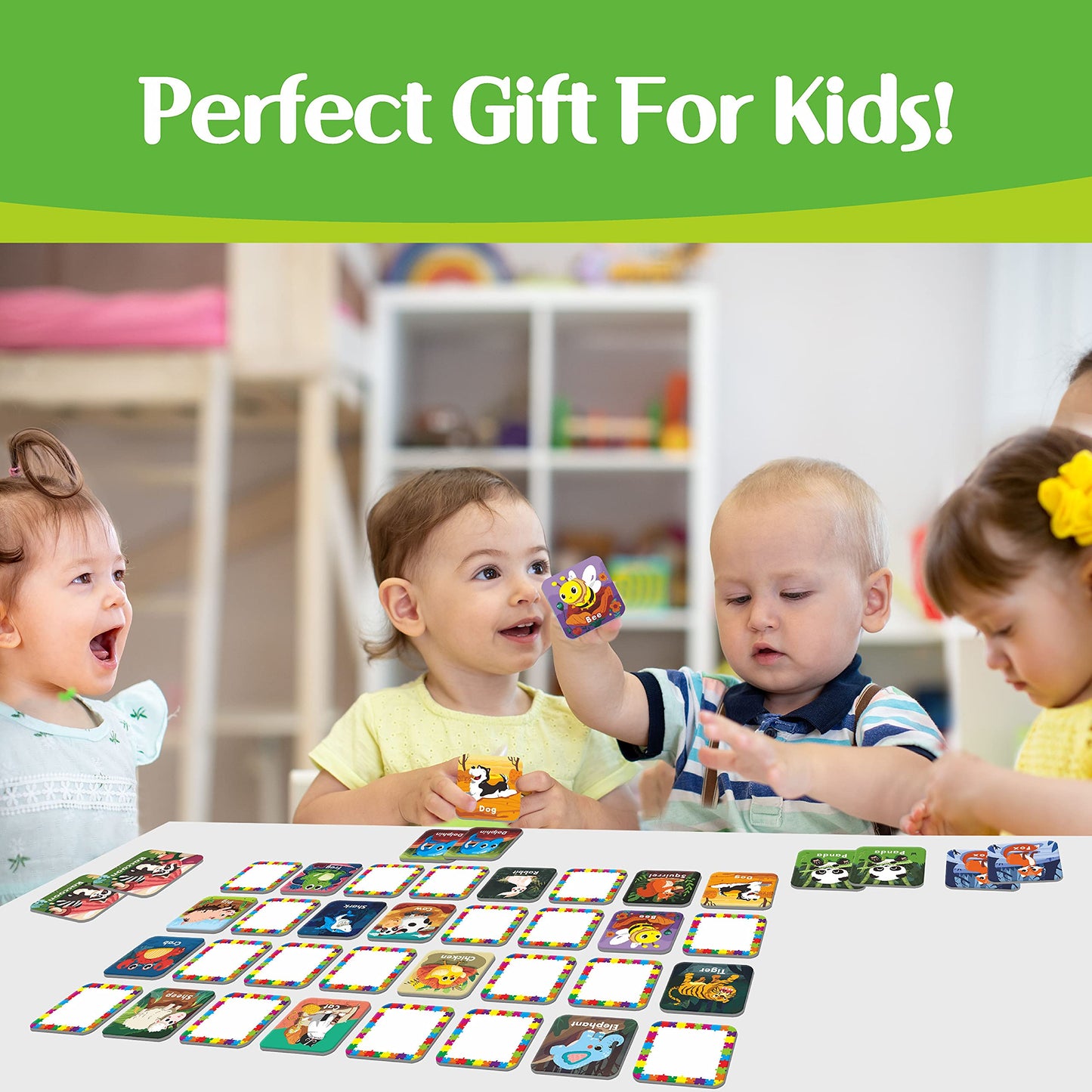 Hebayy 36-Pair Animal Matching Memory Game — Erasable, Durable & Travel-Friendly
