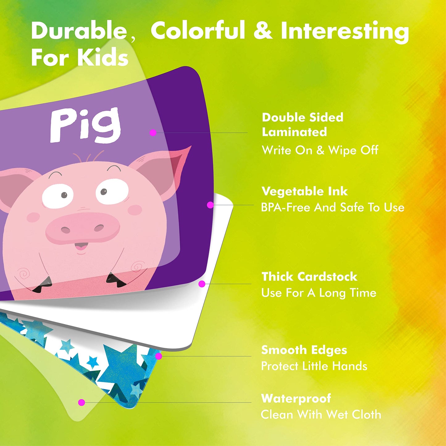 Hebayy Memory Matching Game — 72 Cards, 36 Word Pairs for Toddlers