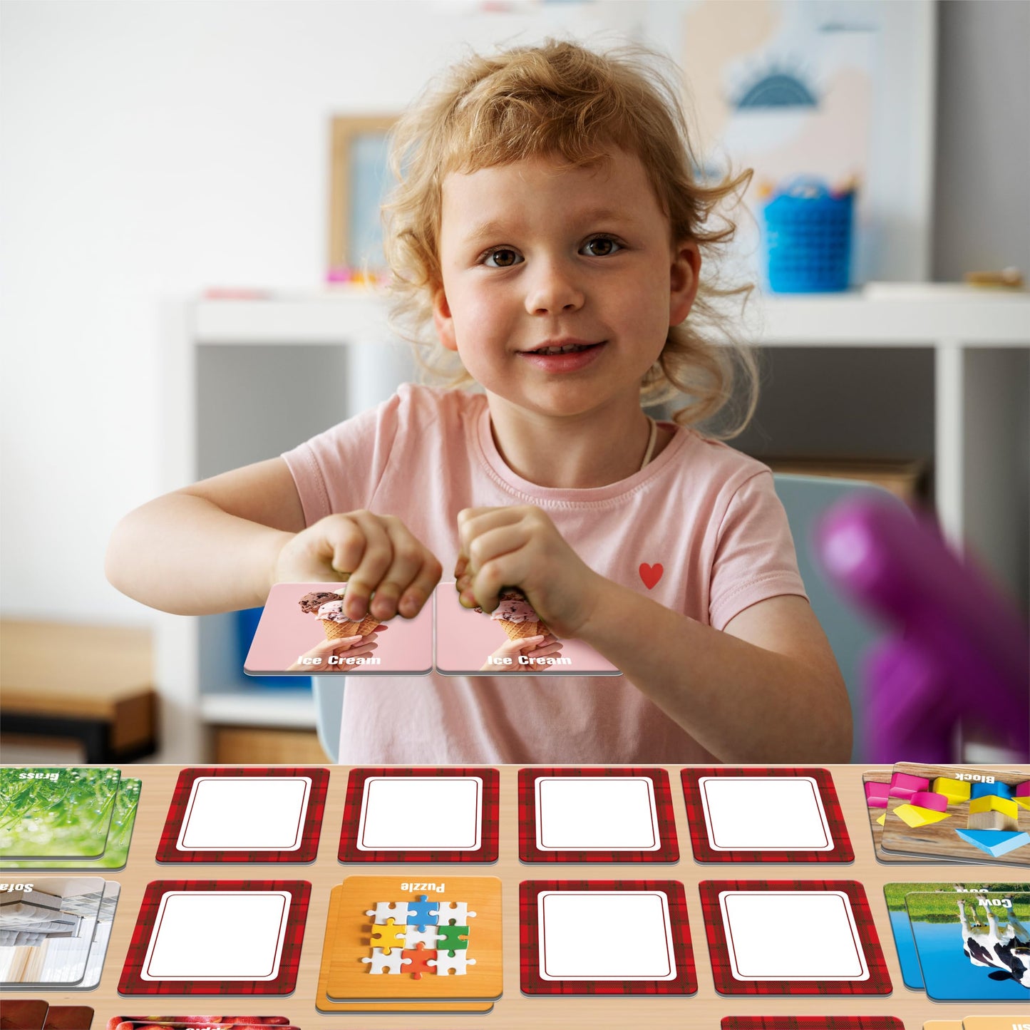 Hebayy 72-Pcs Daily Items Matching Game – 36 Designs Memory Cards for Preschool 4–6