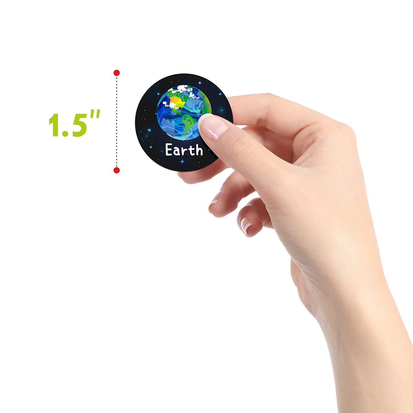 Hebayy 600 PCS Solar System Stickers in Rolls with Perforation Line – 1.5-Inch Space Theme for Kids