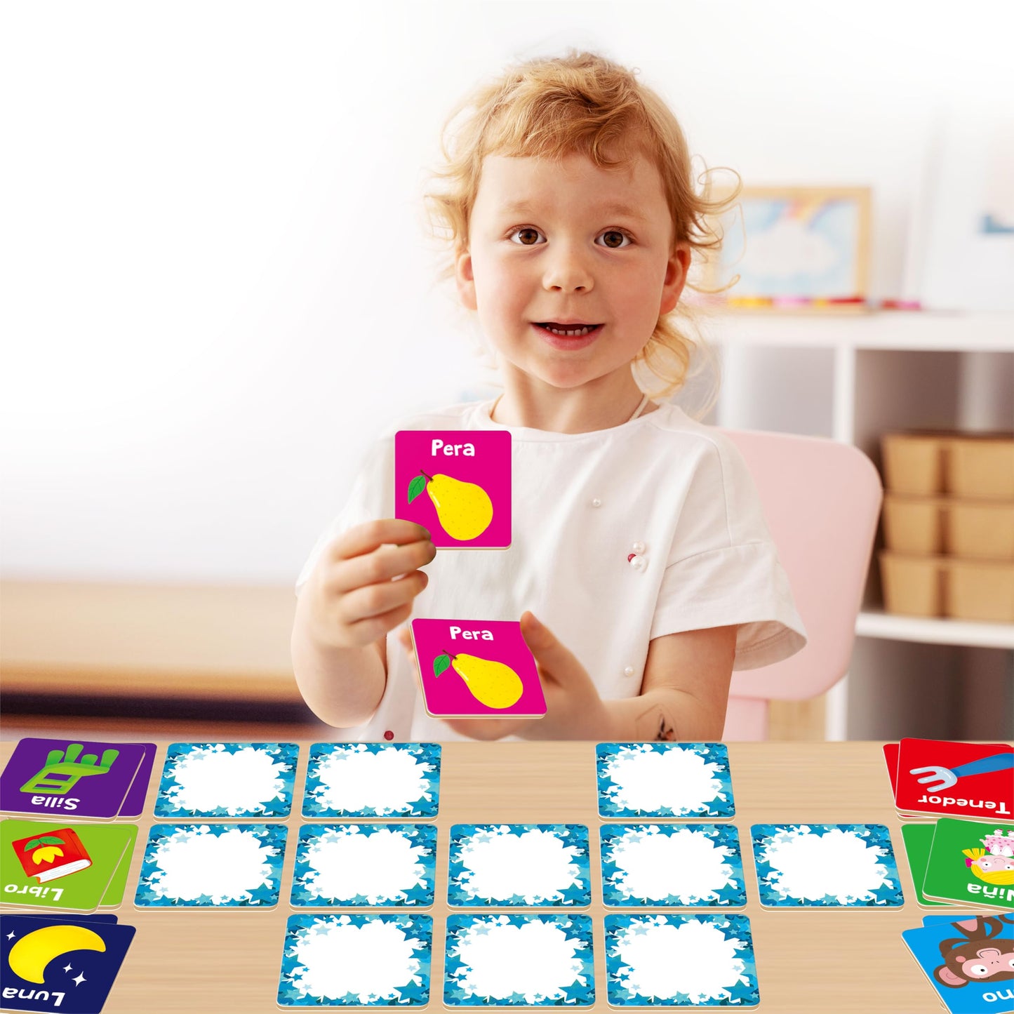 Hebayy Spanish Memory Matching Game – 72 Cards, 36 Pairs for Toddlers & Preschool