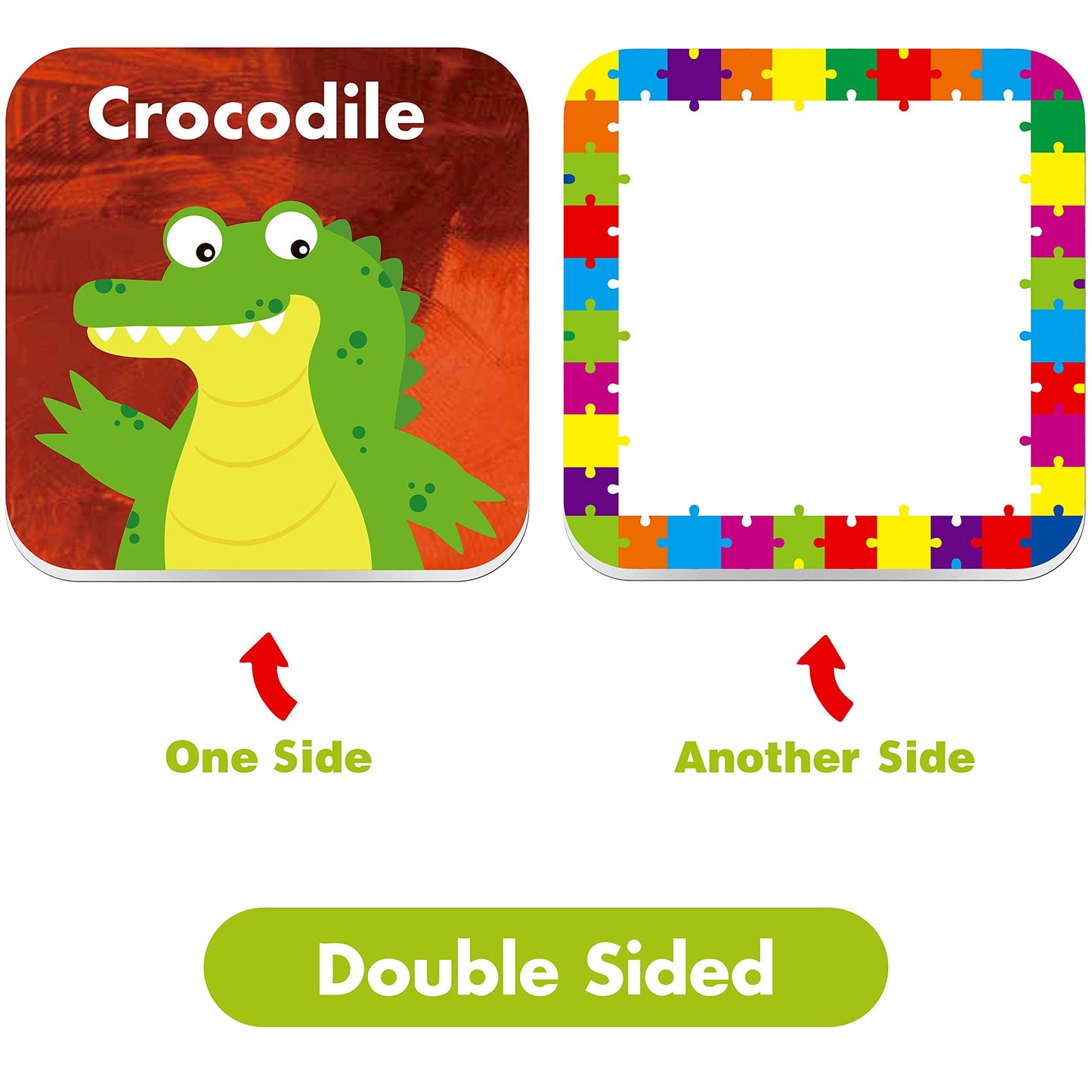 Hebayy 36 Pair Animals Matching Game Cards – Erasable Flash Cards for Kids (72 pcs, 2x2 inches)